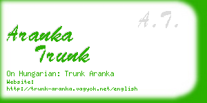 aranka trunk business card